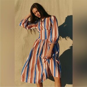 Free People Serena Striped Midi Dress